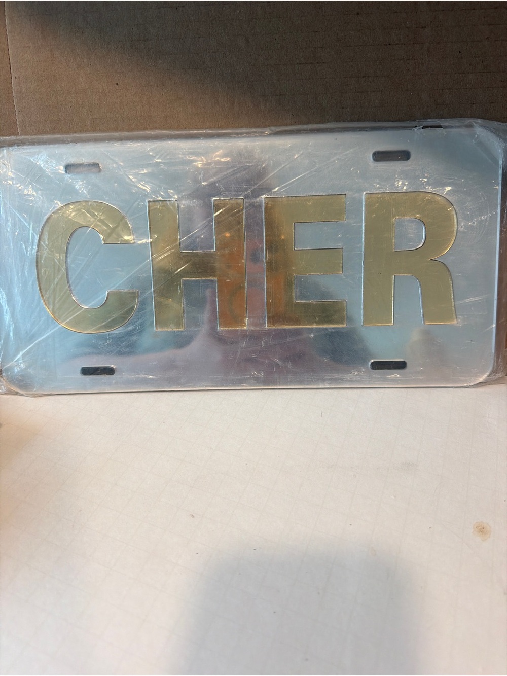 Gold Letter Accent License Plate - CHER Decorative Wall Accent